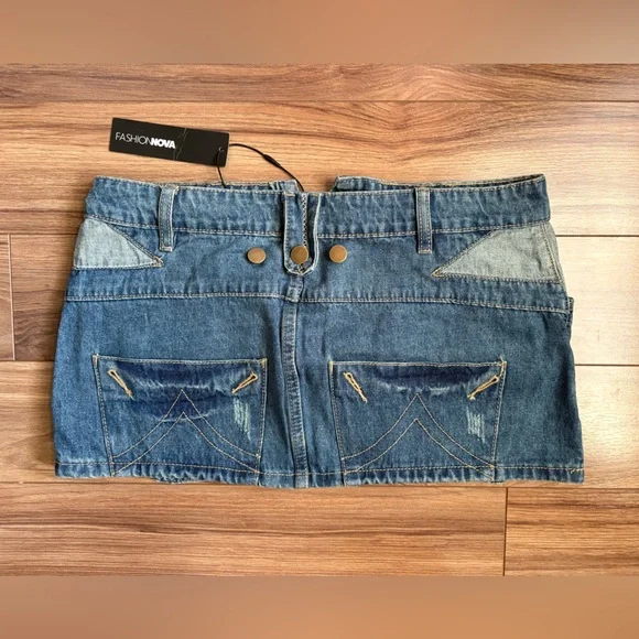 Fashion Nova Denim Mini Skirt in Blue - Picture 2 of 2